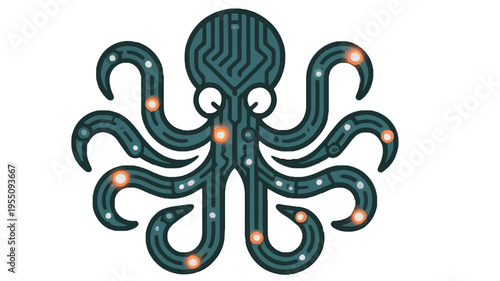 Colorful illustration of an octopus.