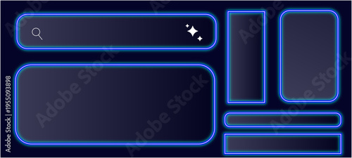 Liquid glass smartphone interface isolated. White UI light frame square and .abstract blue background