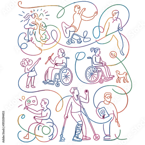 People with various physical disabilities.