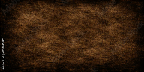 A dark antique grunge paper texture with an aged brown parchment design and a rough vintage wall surface backdrop
