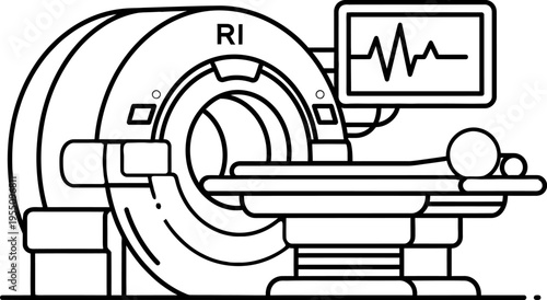 Mri machine silhouette medical imaging device