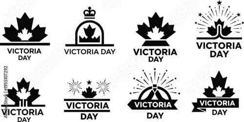Victoria day canada celebrations logos and icons