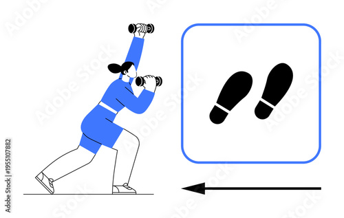 Fitness training. Fitness activities include weight exercises and movement monitoring. Fitness motivates healthy lifestyles and physical activity tracking. Great for health apps, training guides