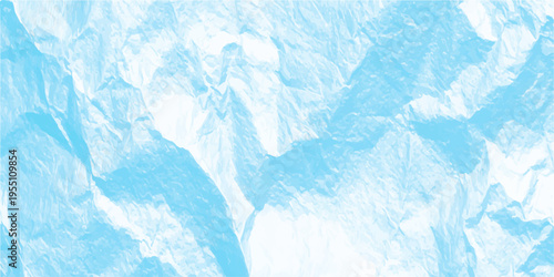 Abstract blue watercolor paint background featuring a frozen ice texture and winter frost pattern on a vintage grunge paper surface
