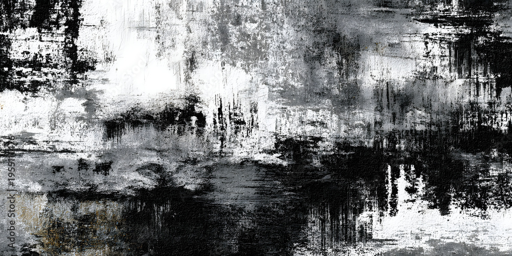 Obraz premium Black and white texture shows a distressed surface with a mix of patterns and marks that create a layered effect over the canvas throughout the design