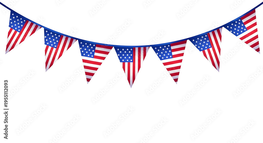 Obraz premium American labor day patriotic banner isolated on transparent background