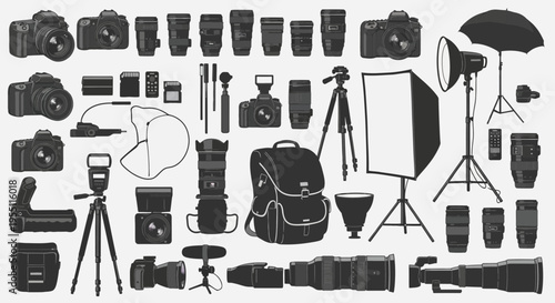 Photography Equipment Icons Set
