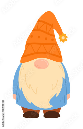 Garden gnome in a pointy hat.