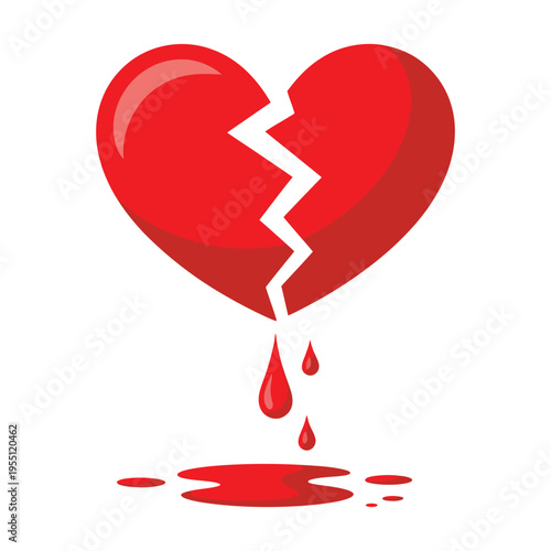 Red heart with heart shaped balloons romantic love vector illustration