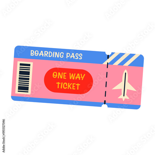 Air flight ticket, boarding pass illustration.