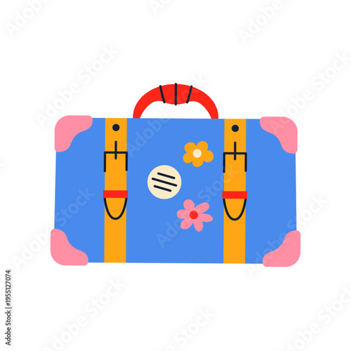 Hand bag, briefcase, travel luggage illustration.