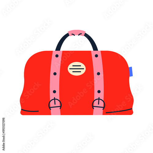 Hand bag, travel luggage illustration.
