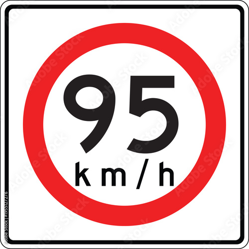 Mexico 95 km per hr Maxima Speed Limit Sign