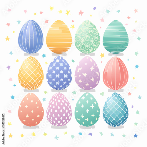 Bunte Ostereier mit Mustern
