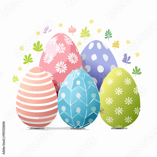 Bunte Ostereier mit Mustern