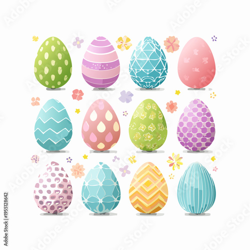 Bunte Ostereier mit Mustern