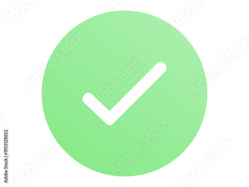 Green Check Mark Icon – Bold Tick Checkmark in Circle, Approval Success Symbol Vector
