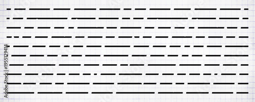 Straight dash line set. Pencil borders design