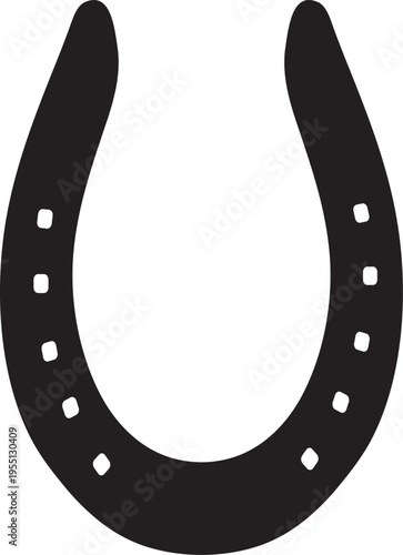 Horseshoe Silhouette Illustration with White Background