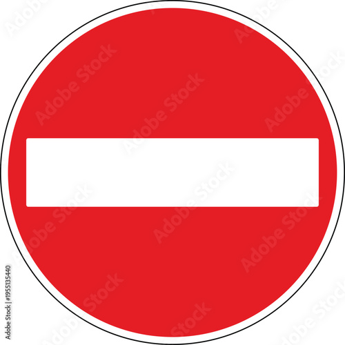 Schilderij op canvas United Kingdom Do Not Enter Road Sign, No Entry Red Circle