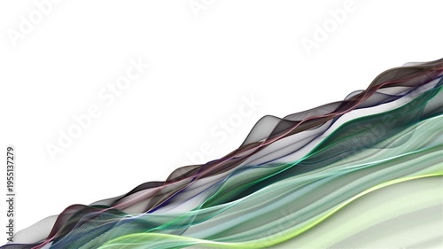 Fantastic video animation with particle wave object in slow motion and space for text, 4096x2304 loop 4K