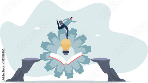 Bridging the gap with business knowledge and education.Career problem overcome using self development and growth.person's life situation and his activities.