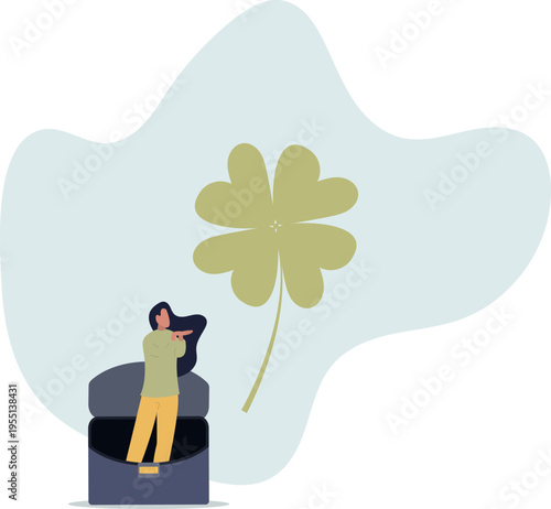 Luck for success, blessing for work opportunity, fortune or chance, good luck or happiness concept.person's life situation and his activities.