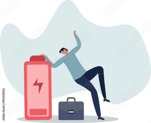 Exhausted and fatigue from hard work, stressed or anxiety from unhealthy work or depression and burnout,person's life situation and his activities.