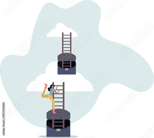 Progress to next level, career development or business improvement reaching better quality, growth or growing concept.person's life situation and his activities.