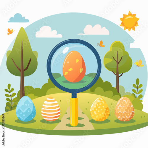 Eier-Suchspiel Illustration