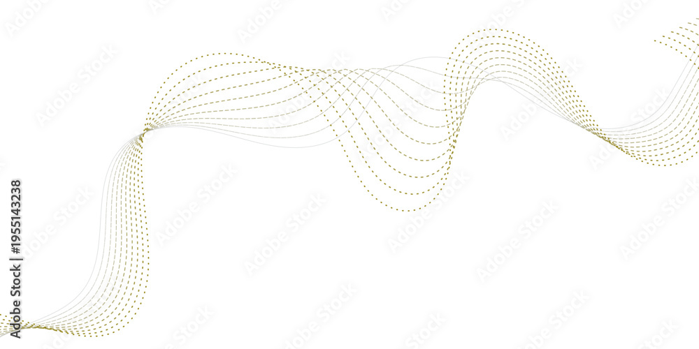 Fototapeta premium Abstract Dotted Wave Lines Technology Background With Minimal Flow And Digital Network Concept.