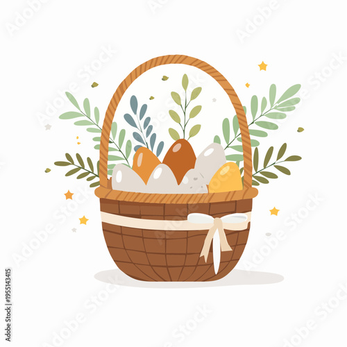 Umweltfreundliche Osterdekoration Naturkonzept Vektor