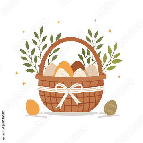 Umweltfreundliche Osterdekoration Naturkonzept Vektor