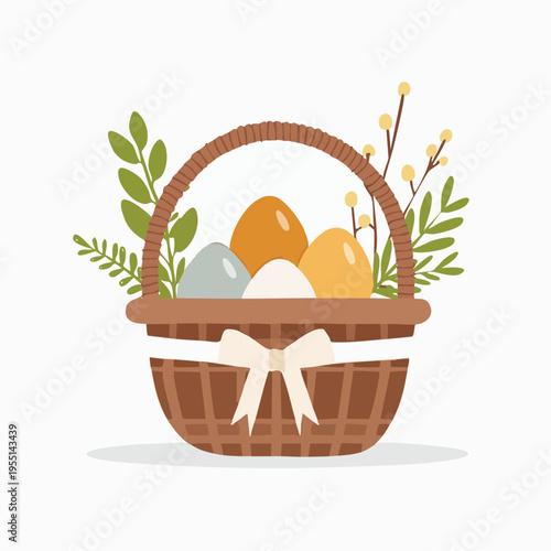 Umweltfreundliche Osterdekoration Naturkonzept Vektor