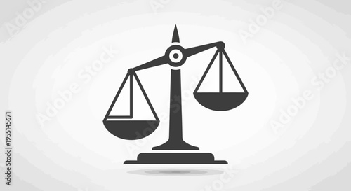 Unbalanced justice scales icon showing inequality on white background
