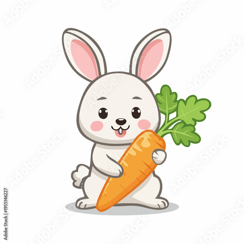 Niedlicher Hase mit Karotte