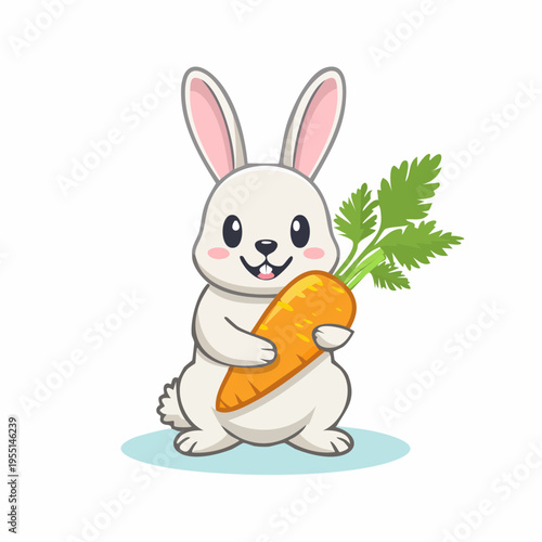 Niedlicher Hase mit Karotte