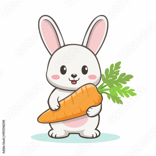 Niedlicher Hase mit Karotte