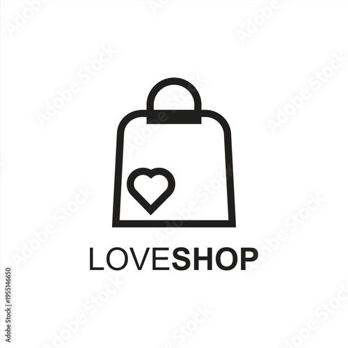 happy shop logo design template. shopping logo design stock