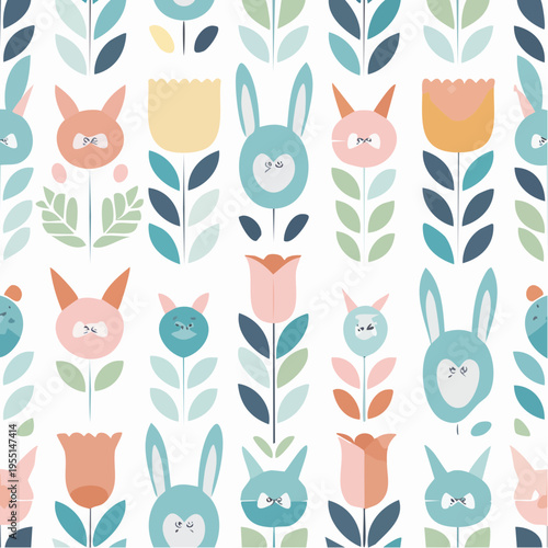 Nahtloses Ostermuster im modernen skandinavischen Design