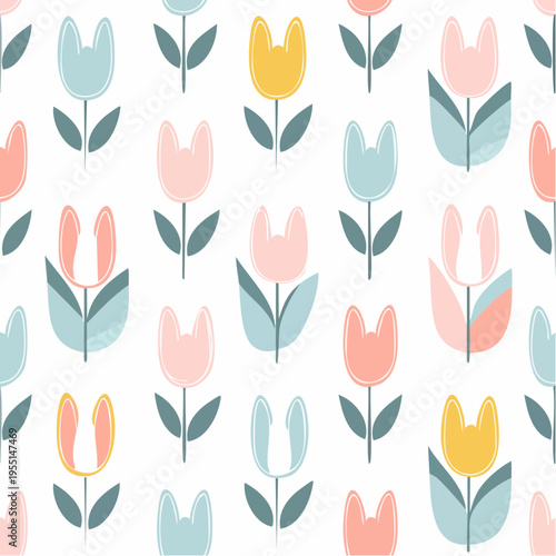 Nahtloses Ostermuster im modernen skandinavischen Design