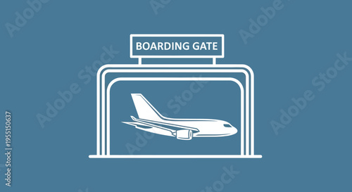 Linear airport boarding gate with airplane design