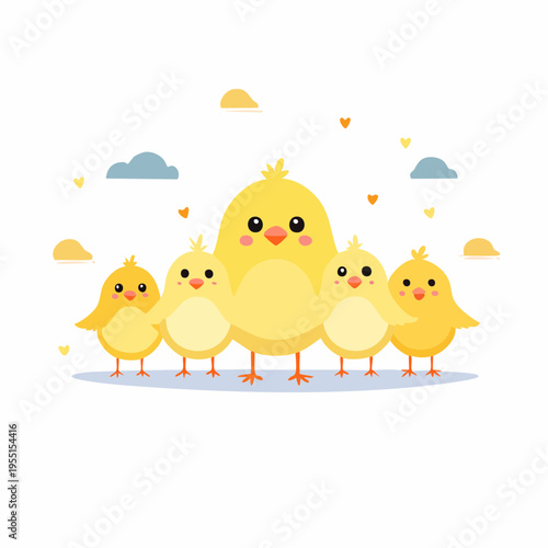 Küken-Gruppe minimalistisch