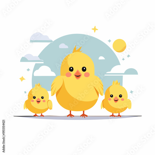 Küken-Gruppe minimalistisch