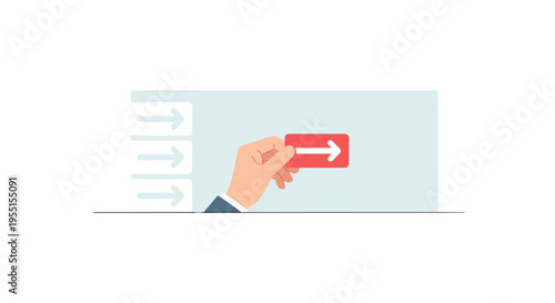 Business decision making concept with hand selecting directional