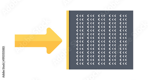 Creativity breakthrough concept with yellow arrow breaking dark wall