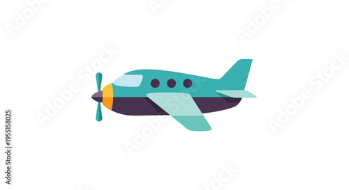 Colorful flat airplane design with minimalist style