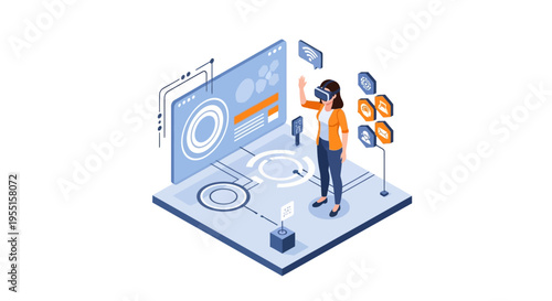 Virtual reality experience in isometric 3d with immersive technology