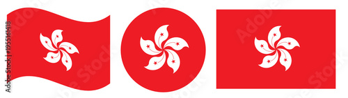 Photography Hong Kong flags collection, set