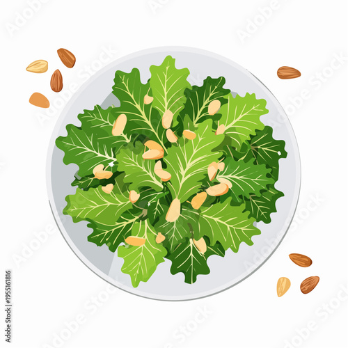 Grüner Salat mit Pinienkernen